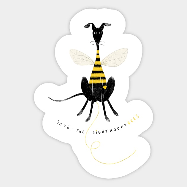 Save The Sighthound Bees Sticker by Windhundart